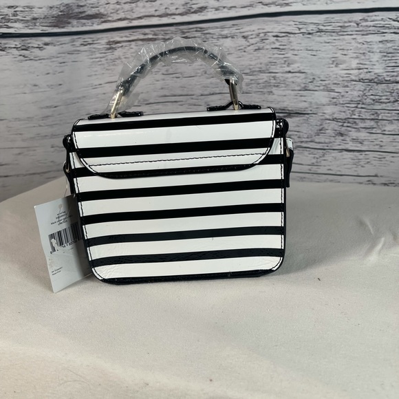 Kids Kate Spade Black cream stripe scout bag - Picture 5 of 7